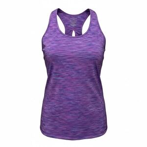 Tek Gear DryTek Racerback Tank Top Womens XL Purple Space Dye Keyhole Workout
